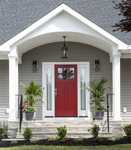 image of a red residential door